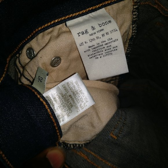 2for99* Rag & Bone Justine Highrise Skinny Jeans in Mateos Dark Blue Wash 26w - Picture 11 of 11